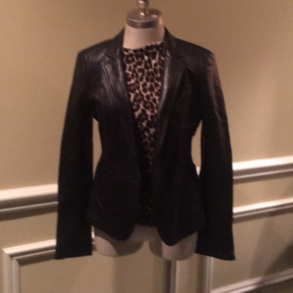 Italian lamb, leather,  sable colored blazer!